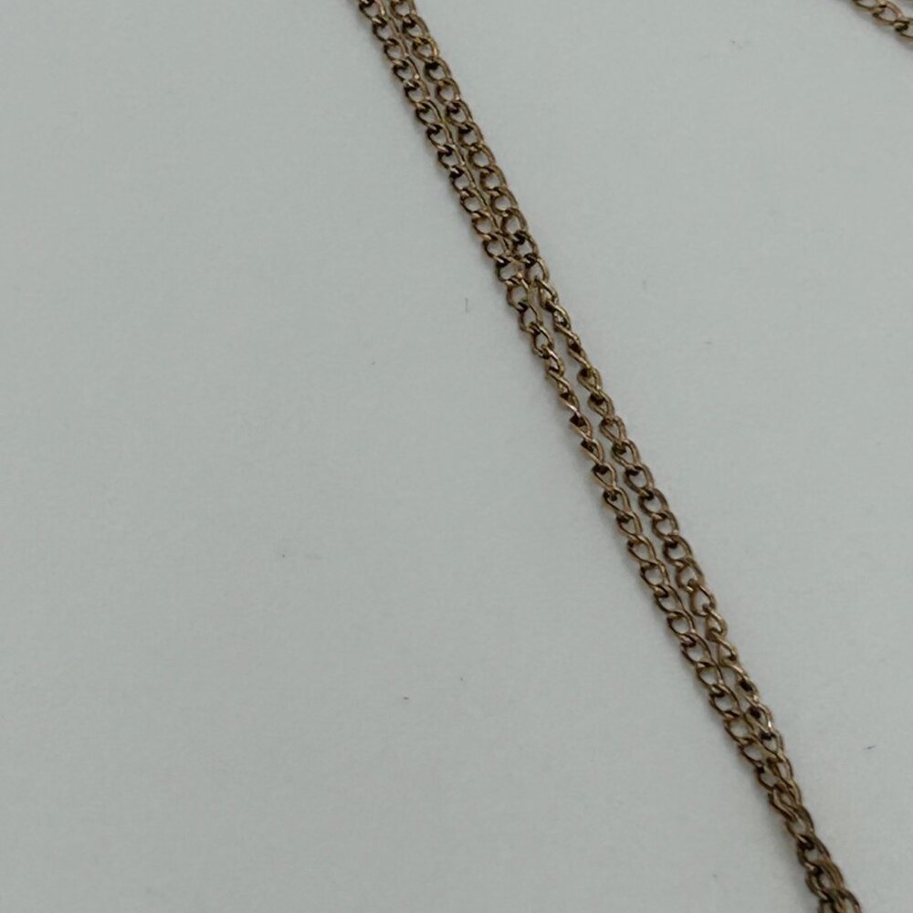 Vintage Art Deco Etched Gold-tone Cross Necklace and Chain 1930 Thumbsless Clasp - Picture 10 of 12